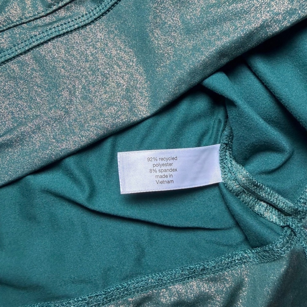 Livi Lane Bryant Women 26/28 Green Gold Metallic Shimmer Hoodie Active Pullover - Picture 6 of 15